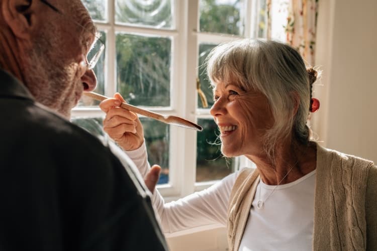 Happy couple in the kitchen